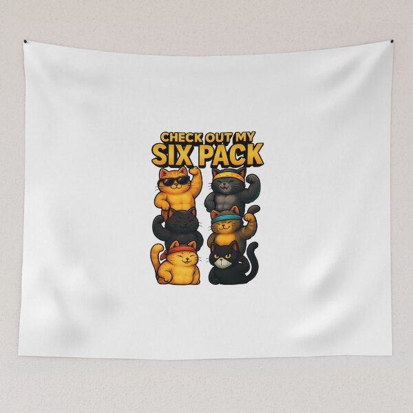 Item preview, Check Out My Six Pack Funny Cat Design designed and sold by WolfPixelRo.