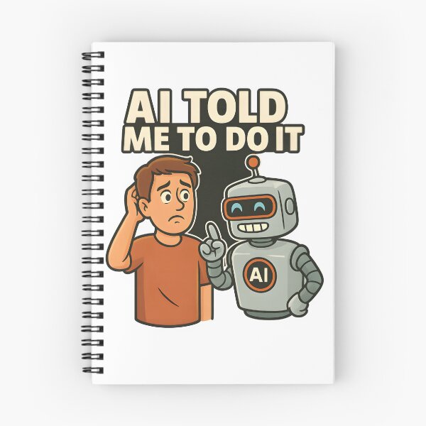 Item preview, AI Told Me to Do It – Funny Robot & Human Comic Design designed and sold by WolfPixelRo.