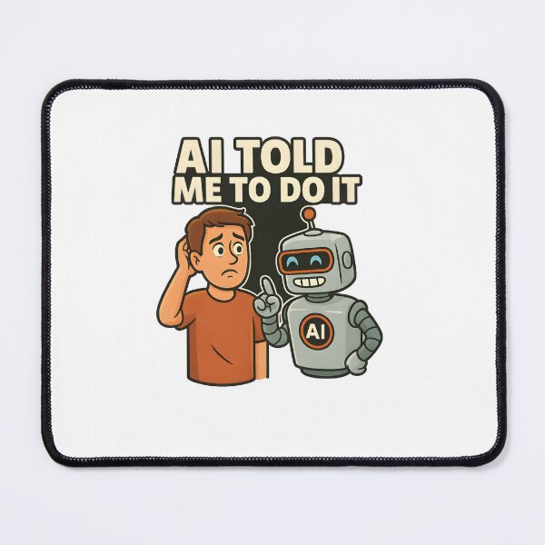Item preview, AI Told Me to Do It – Funny Robot & Human Comic Design designed and sold by WolfPixelRo.