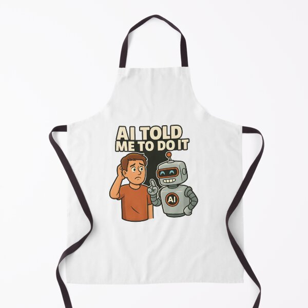 Item preview, AI Told Me to Do It – Funny Robot & Human Comic Design designed and sold by WolfPixelRo.