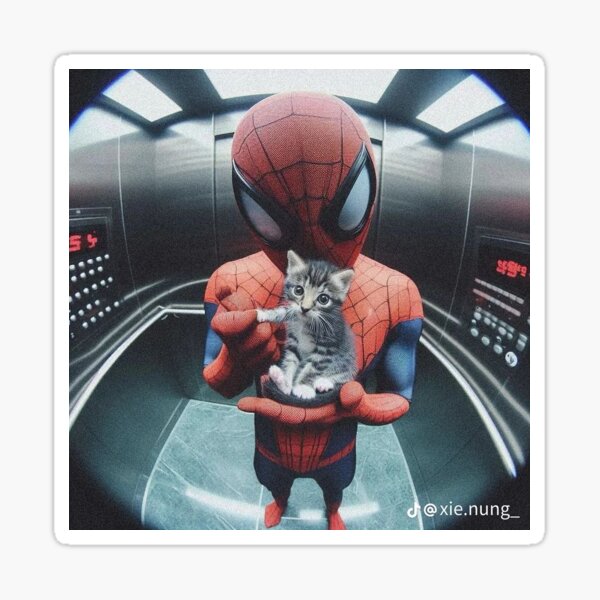 Artikel-Vorschau von Spiderman-Katze, designt und verkauft von Phat Catz.