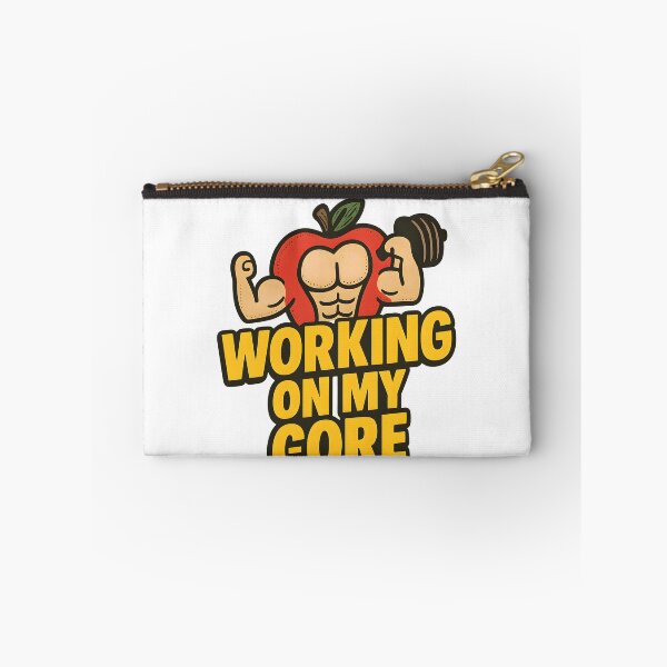 Item preview, Working on My Core – Buff Apple Fitness Humor designed and sold by WolfPixelRo.