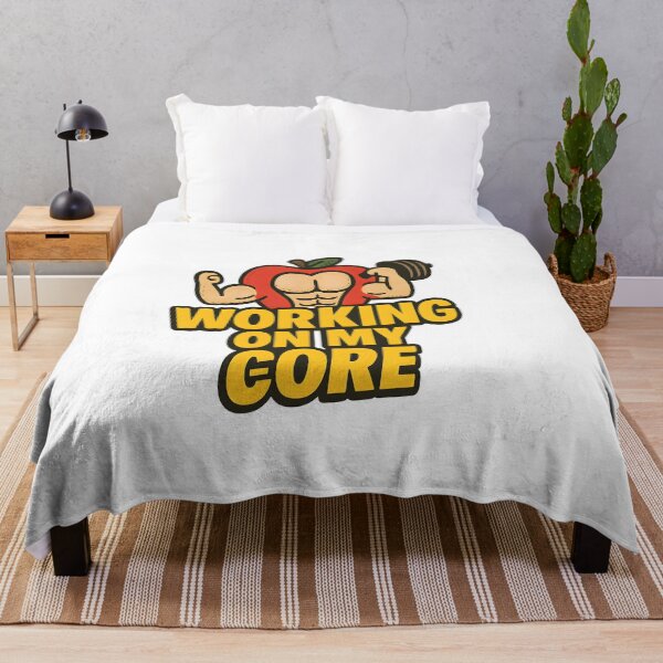 Item preview, Working on My Core – Buff Apple Fitness Humor designed and sold by WolfPixelRo.