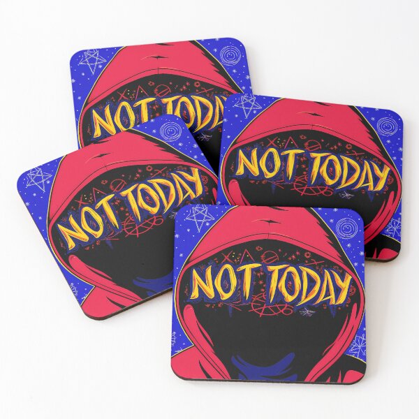 Item preview, "Not Today" Hooded Figure in Cosmic Scene designed and sold by ART ATTACK ZONE.