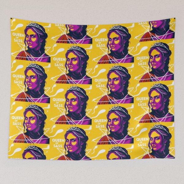 Item preview, Vibrant Portrait Declaring "Queen of Sass" designed and sold by ART ATTACK ZONE.