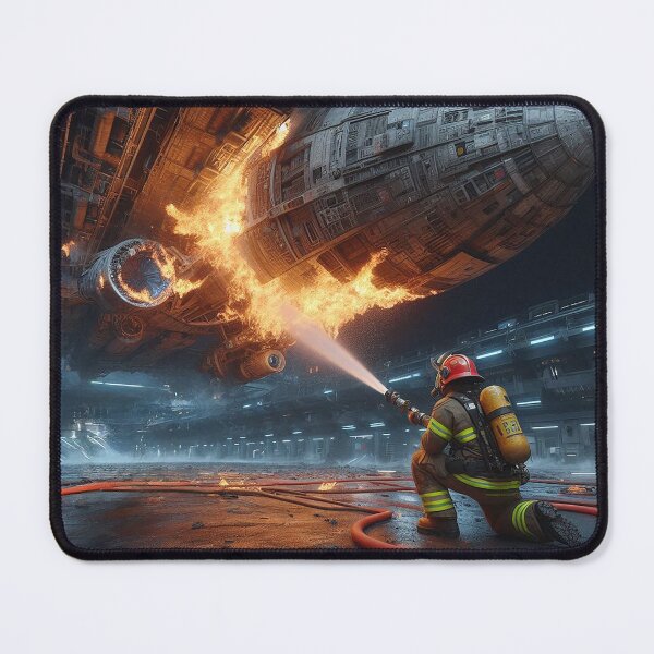 Item preview, Fire In the Space Station Hangar Bay designed and sold by nikkolaus.