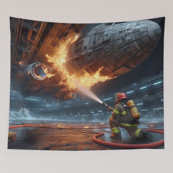 Item preview, Fire In the Space Station Hangar Bay designed and sold by nikkolaus.