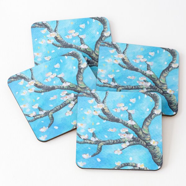 Item preview, Almond Blossom Inspired Floral Painting – Van Gogh Style Branches on Blue Sky Background designed and sold by GiveitaGogh.