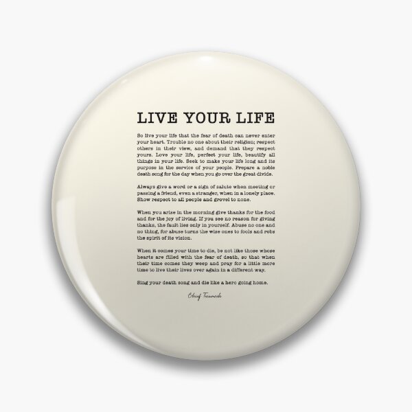Item preview,  Live Your Life by Chief Tecumseh poem designed and sold by corbrand.