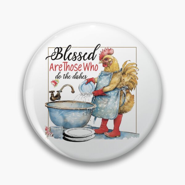 Item preview, Funny Chicken Kitchen Art - "Blessed Are Those Who Do the Dishes" Farmhouse Decor designed and sold by sornchai4917.
