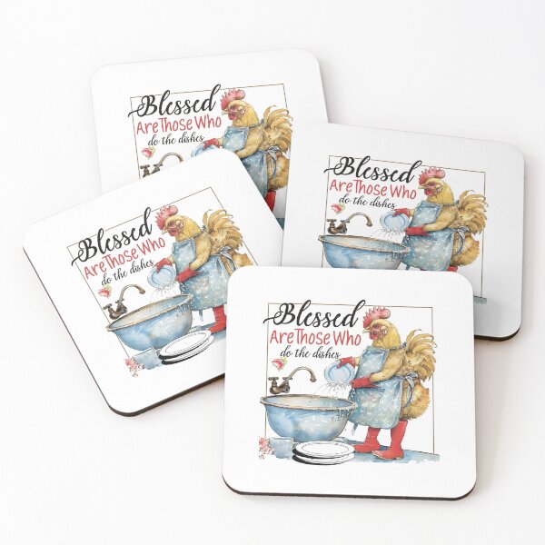 Item preview, Funny Chicken Kitchen Art - "Blessed Are Those Who Do the Dishes" Farmhouse Decor designed and sold by sornchai4917.