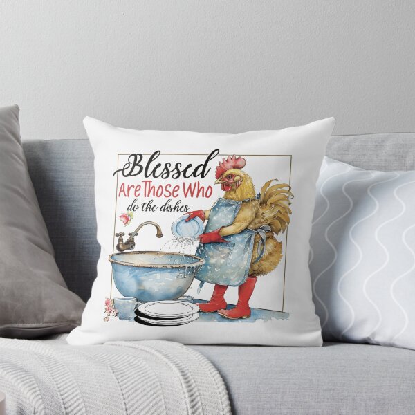 Item preview, Funny Chicken Kitchen Art - "Blessed Are Those Who Do the Dishes" Farmhouse Decor designed and sold by sornchai4917.
