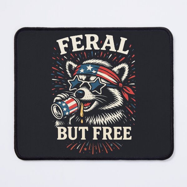 Item preview, Feral But Free – Patriotic Raccoon with USA Can designed and sold by Victor Shadehorn.