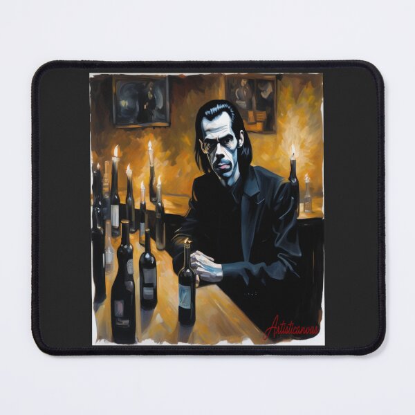 Item preview, "Nick Cave in a Smoky Bar: Noir Atmosphere with Candelabra Bottles" designed and sold by Artisticanvas.