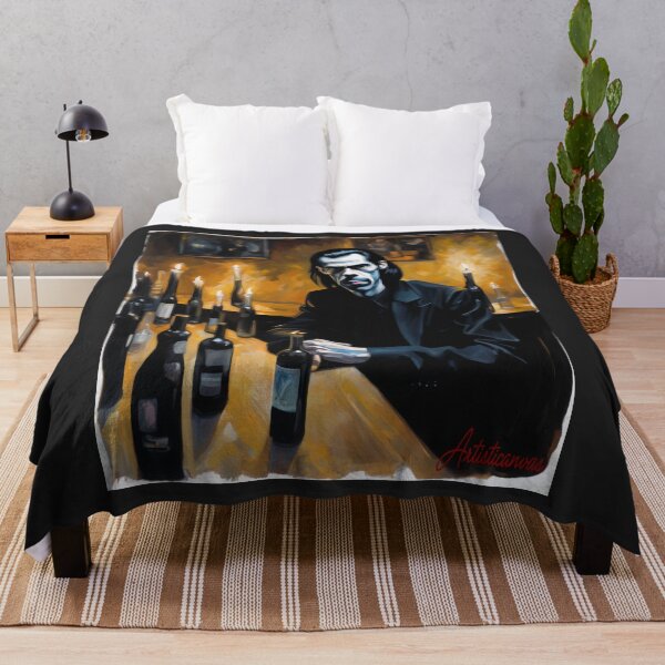 Item preview, "Nick Cave in a Smoky Bar: Noir Atmosphere with Candelabra Bottles" designed and sold by Artisticanvas.