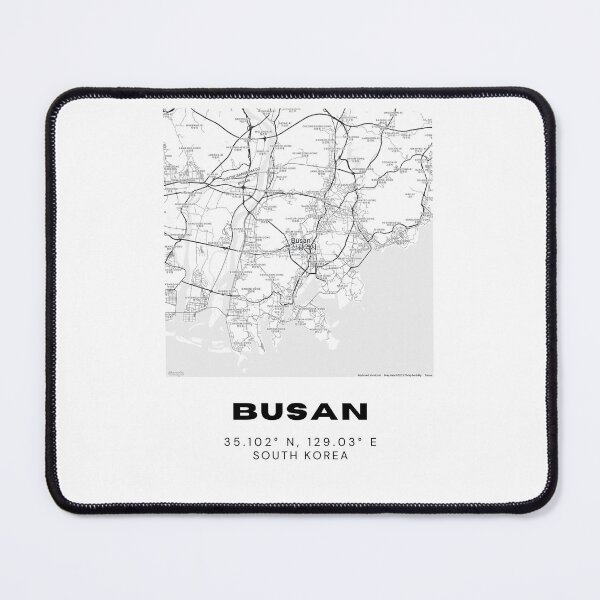 Item preview, Minimalist Busan Map – Black and White South Korea City Art Print designed and sold by RM-Journey.