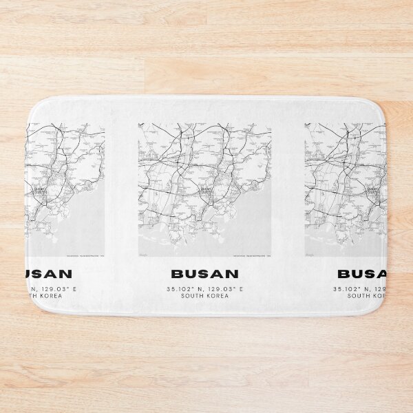 Item preview, Minimalist Busan Map – Black and White South Korea City Art Print designed and sold by RM-Journey.