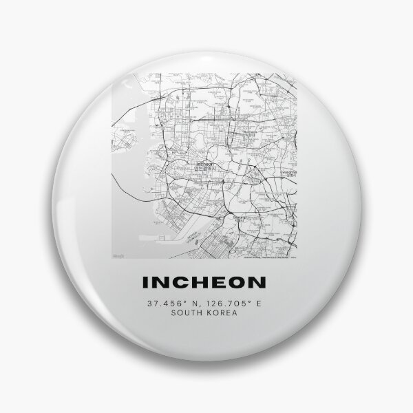 Item preview, Minimalist Incheon Map – Modern Black and White Korea Line Art designed and sold by RM-Journey.