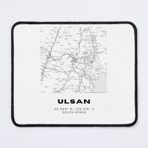 Item preview, Minimalist Ulsan Map – Industrial City Black and White Korea Design designed and sold by RM-Journey.