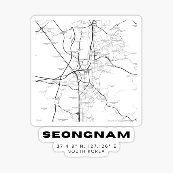 Item preview, Minimalist Seongnam Map – Modern Black and White Korea Line Art designed and sold by RM-Journey.