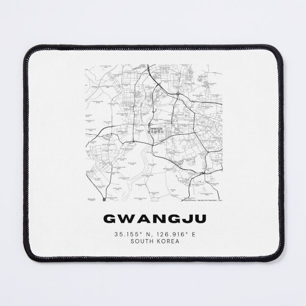 Item preview, Minimalist Gwangju Map – Black and White Korean City Line Art designed and sold by RM-Journey.