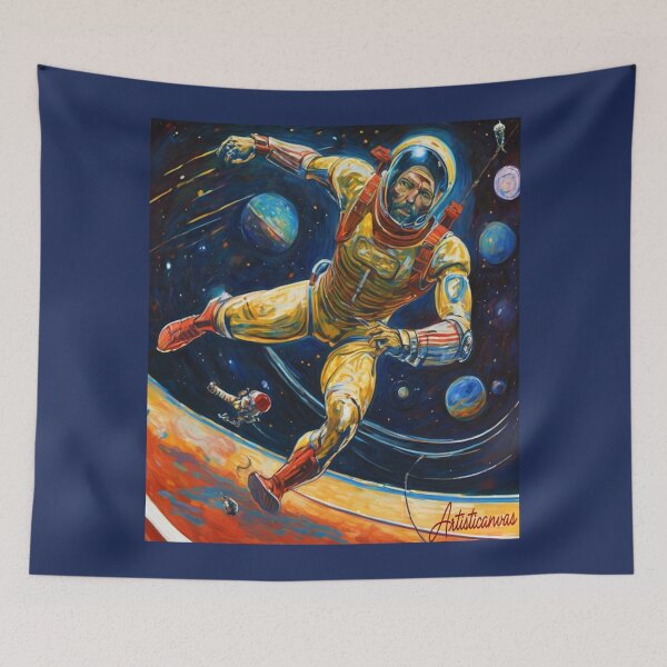 Item preview, "Cyborg Athlete: Cosmic Dive in Suspended Arena" designed and sold by Artisticanvas.