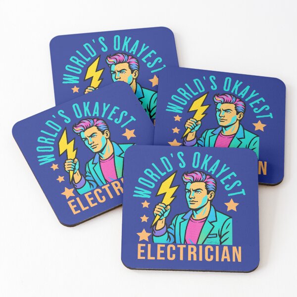 Item preview, World’s Okayest Electrician Funny Pop Art Electrician Dad Joke designed and sold by Tiendita-Arroyo.