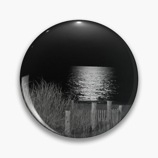 Item preview, Romantic Moon Shining Over the Beach  Jersey Shore  in Monochrome designed and sold by BradKnorrArt.