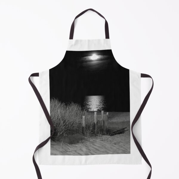 Item preview, Romantic Moon Shining Over the Beach  Jersey Shore  in Monochrome designed and sold by BradKnorrArt.