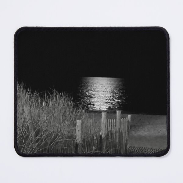Item preview, Romantic Moon Shining Over the Beach  Jersey Shore  in Monochrome designed and sold by BradKnorrArt.
