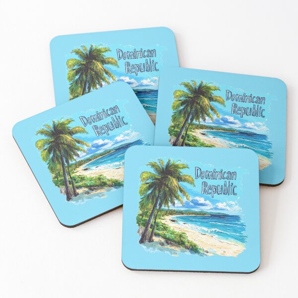 Item preview, Dominican Republic - Beach Scene & Palm Trees designed and sold by Myra365Art.