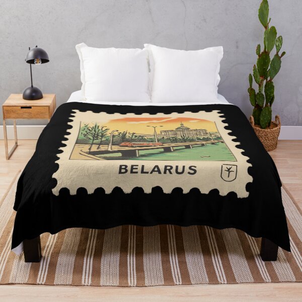 Item preview, Belarus City Bridge Retro Stamp Art designed and sold by tiigerdad.