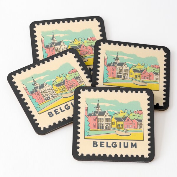 Item preview, Belgium Historic Town Retro Stamp designed and sold by tiigerdad.