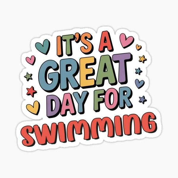 Aperçu de l'œuvre C'est une belle journée pour nager - Drôle d'amateur de natation créée et vendue par Watsonarts.