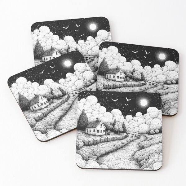 Item preview, Moonlit Cottage by the Swirling Stream designed and sold by Pixel Junkies Studio.