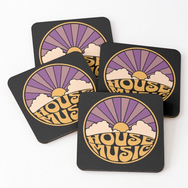 Item preview, HOUSE MUSIC - Vintage sunrise (Gold/purple) designed and sold by Discothreadz.