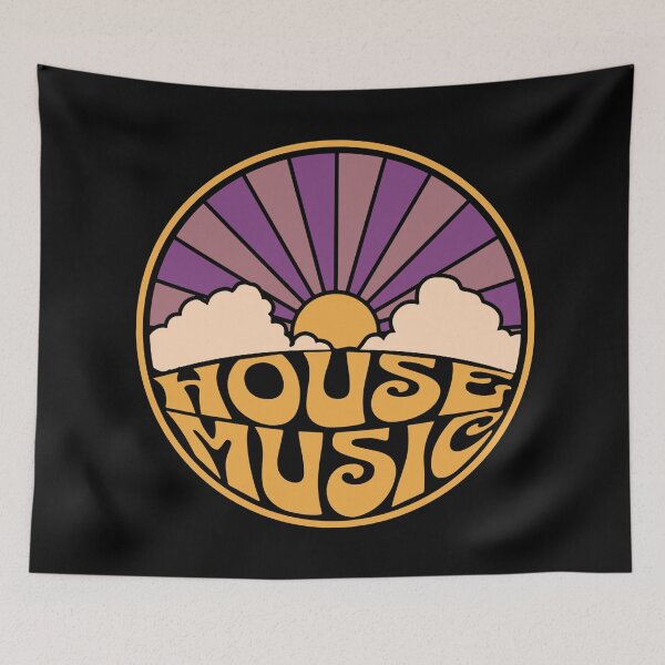 Item preview, HOUSE MUSIC - Vintage sunrise (Gold/purple) designed and sold by Discothreadz.