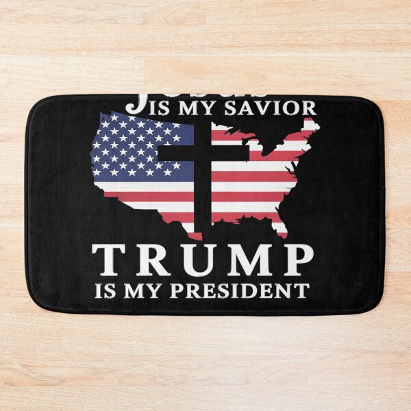Item preview, Jesus Is My Savior Trump Is My President, USA Flag and Cross designed and sold by Nekusa.