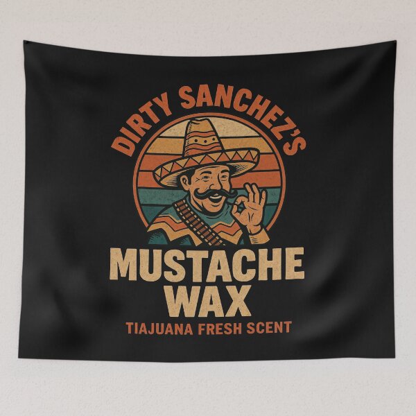 Item preview, Funny Vintage Mustache Wax Mexican Sombrero Retro Design designed and sold by Victor Shadehorn.