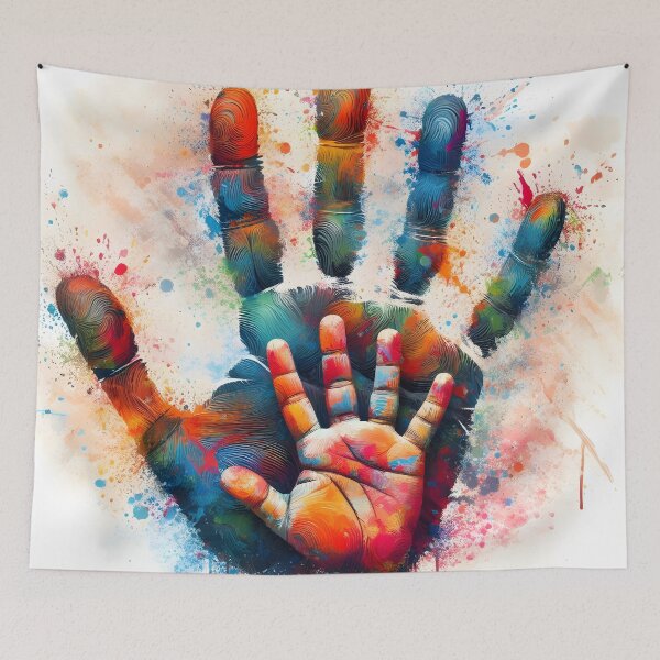 Item preview, Heartfelt Father's Day Handprint Art designed and sold by VIDURBHANDAARI.