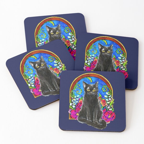 Item preview, Black Cat Nouveau designed and sold by Helabella Art.