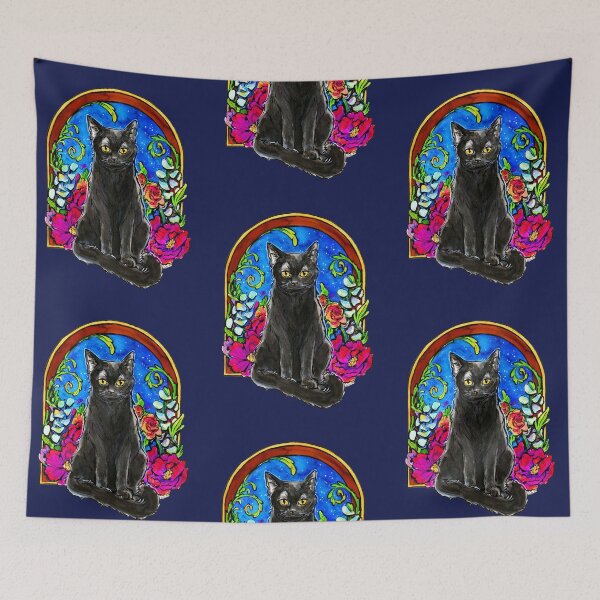 Item preview, Black Cat Nouveau designed and sold by Helabella Art.
