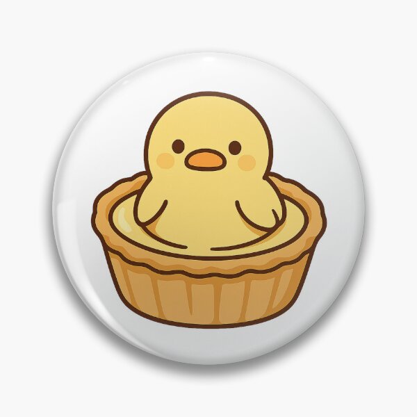Item preview, Duck Egg Tart – Kawaii Custard Dessert Duckling Sticker designed and sold by Tripconic.