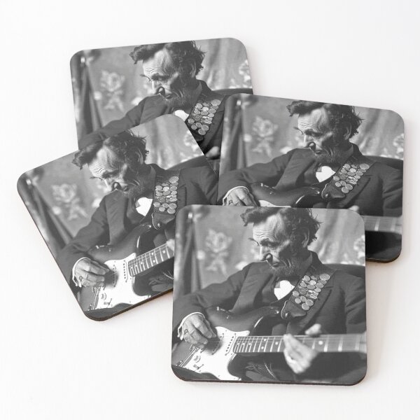 Item preview, Abraham Lincoln playing electric guitar designed and sold by MorningFive.
