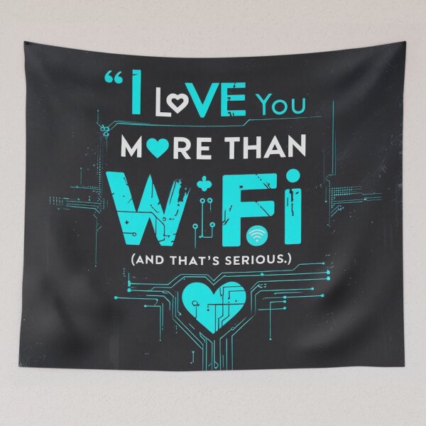 Item preview, I Love You More Than WiFi – Glitch Urban Tech Style Design designed and sold by Irene Catchmind.