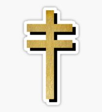 Frightened Rabbit Inspired Design - Frightened Rabbit Cross - Cross (WHITE BACKGROUND VERSION) Sticker