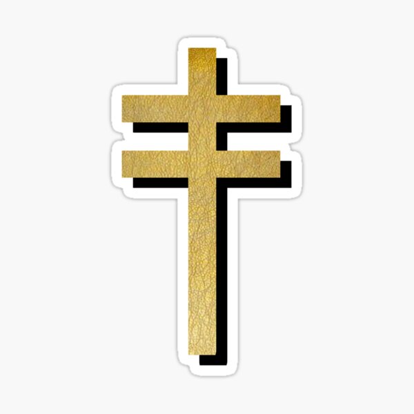 Frightened Rabbit Inspired Design - Frightened Rabbit Cross - Cross (WHITE BACKGROUND VERSION) Sticker