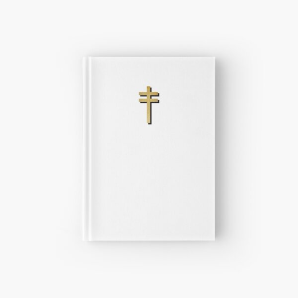 Frightened Rabbit Inspired Design - Frightened Rabbit Cross - Cross (WHITE BACKGROUND VERSION) Hardcover Journal