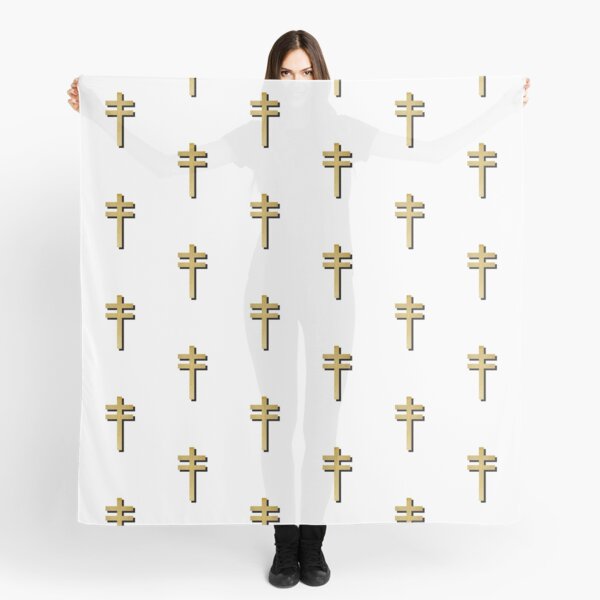 Frightened Rabbit Inspired Design - Frightened Rabbit Cross - Cross (WHITE BACKGROUND VERSION) Scarf