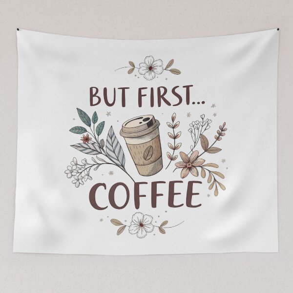 Item preview, but first coffee foloral designed and sold by GogoGrove.